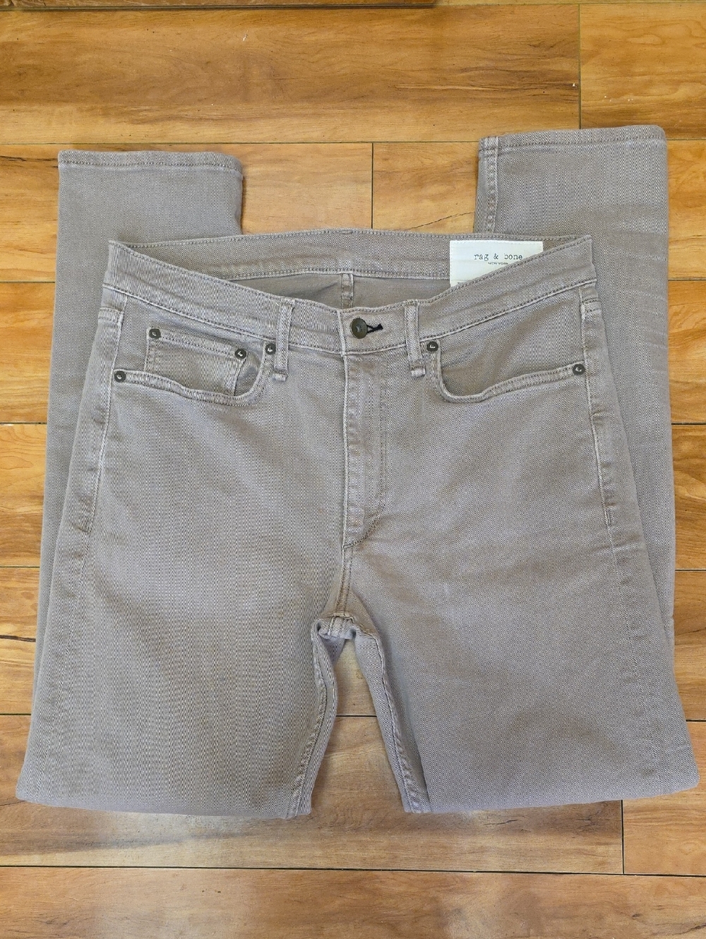 Rag & Bone Fit 2 Slim Premium Denim Mid Rise Cliff Brown Size 33x32
